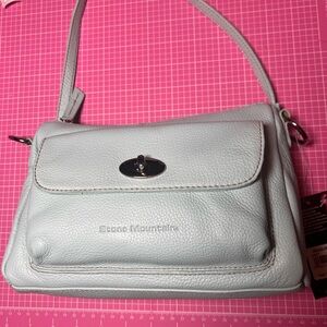 Stone Mountain Accessories Light Aqua Leather Crossbody Bag
